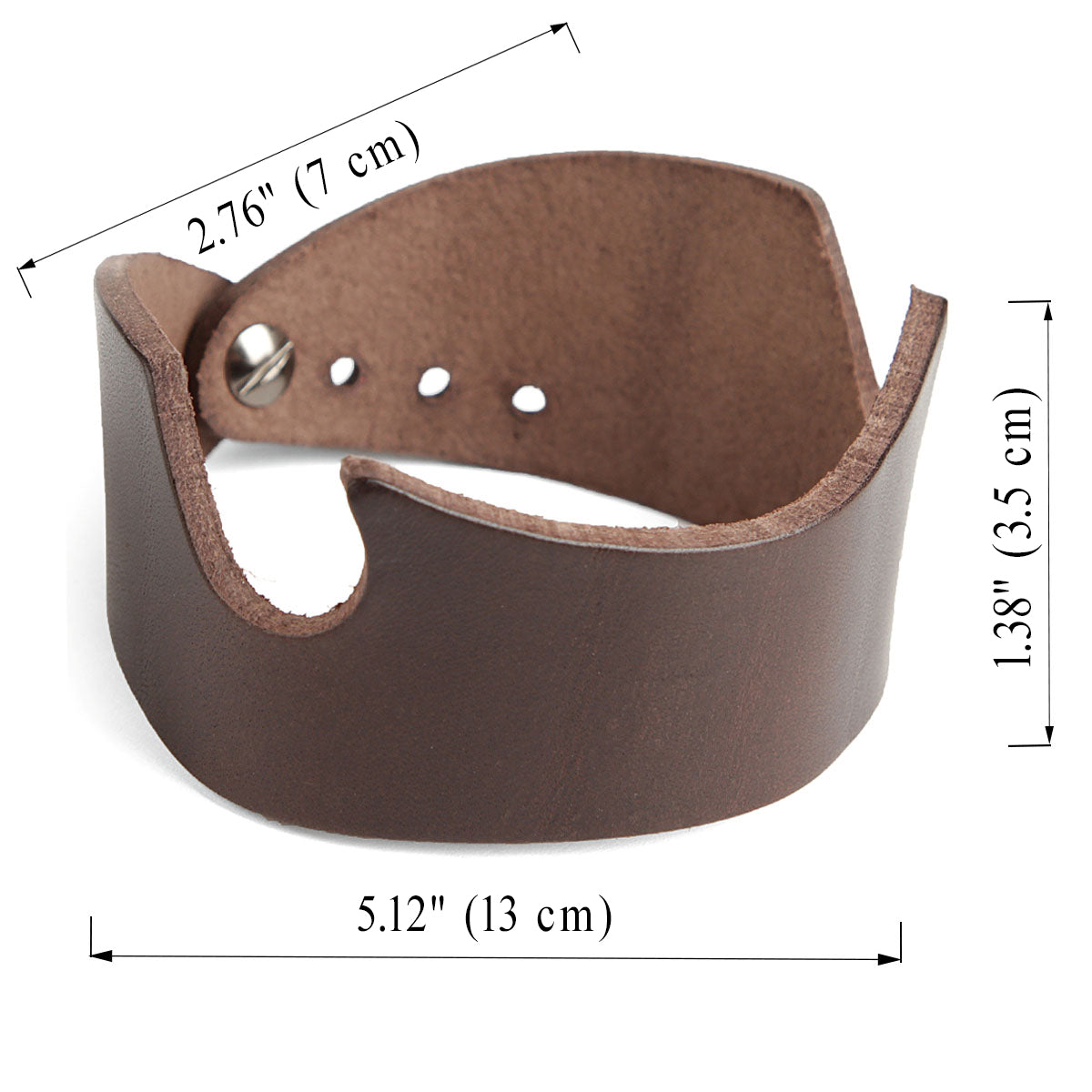 Natural Leather Bracelet SHVIGEL 13797 Brown - Handmade from Ukrainian Leather