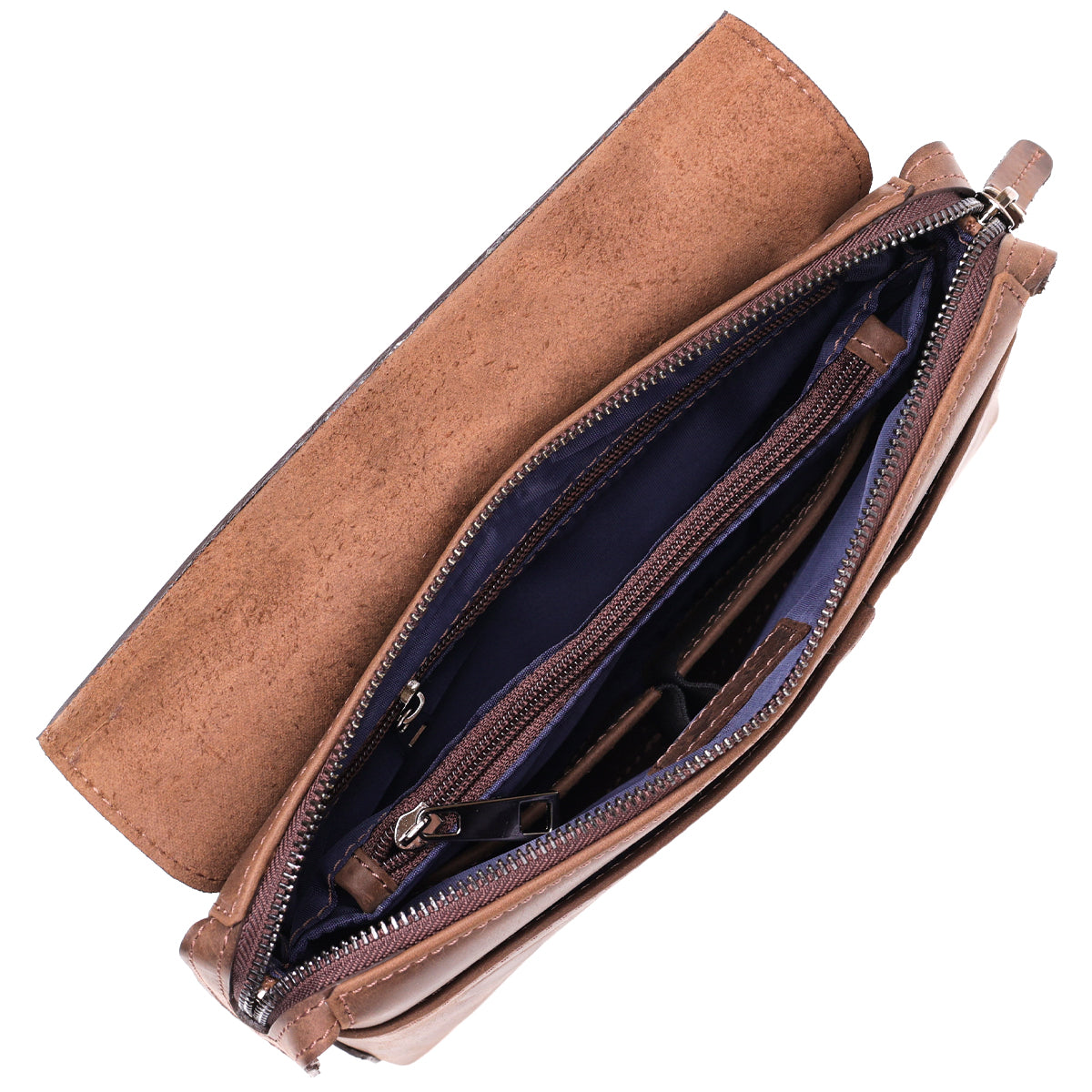 Men's Leather Clutch SHVIGEL 11085 Brown Natural Leather High-Quality Design