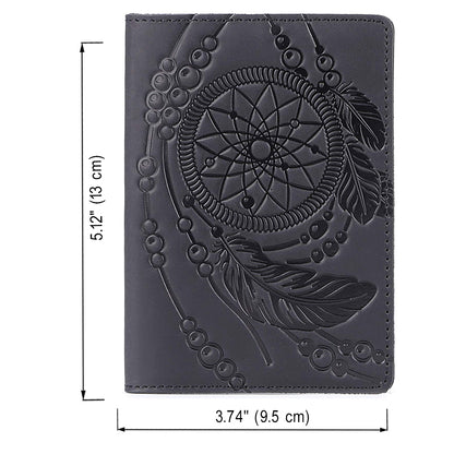Passport Cover SHVIGEL 13837 Black Genuine Leather Handmade from Ukraine