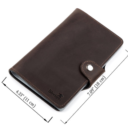 Large SHVIGEL Business Card Holder 13904 Brown Leather for Visiting Cards