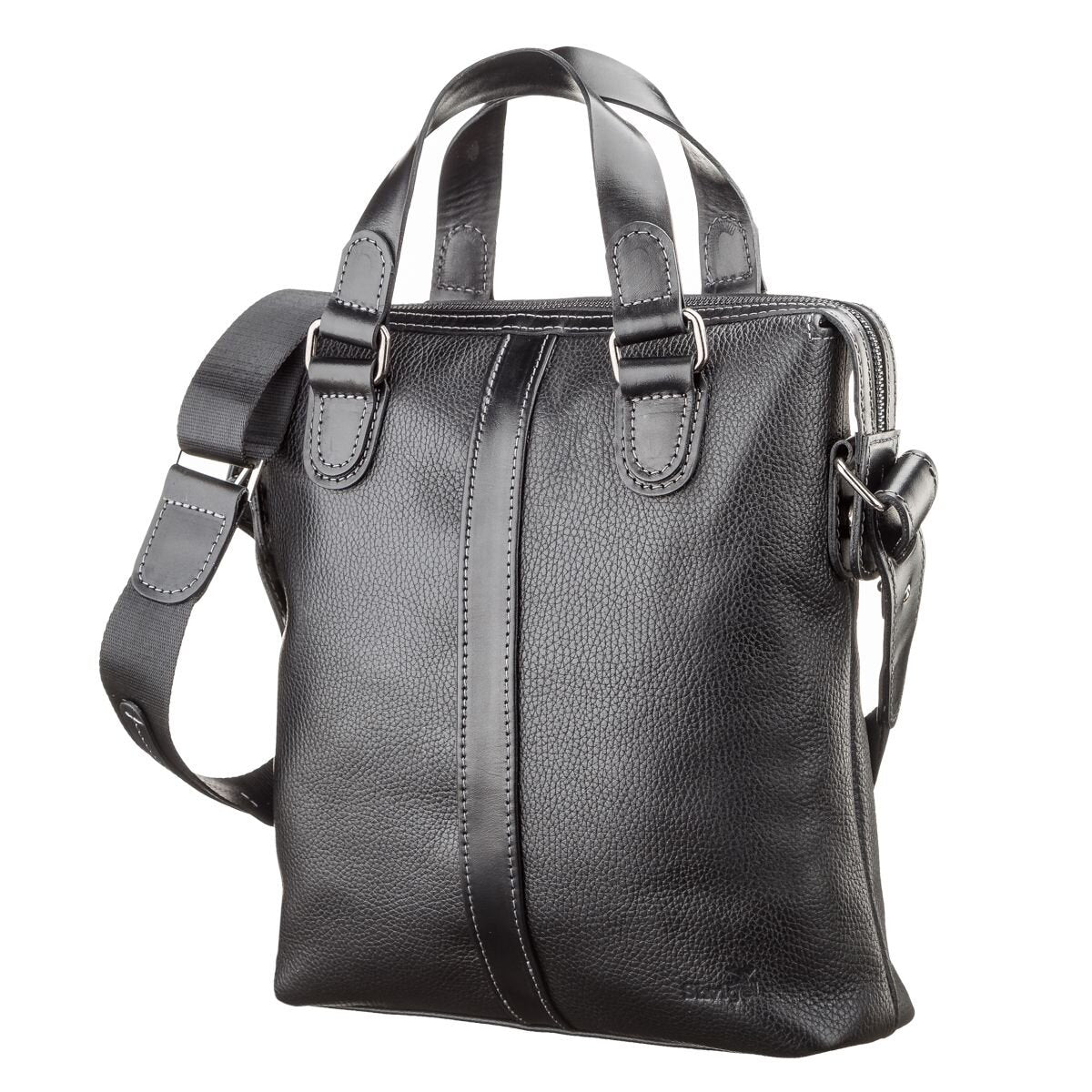 Leather Men's Bag SHVIGEL 11114 Black Natural Leather Stylish Design