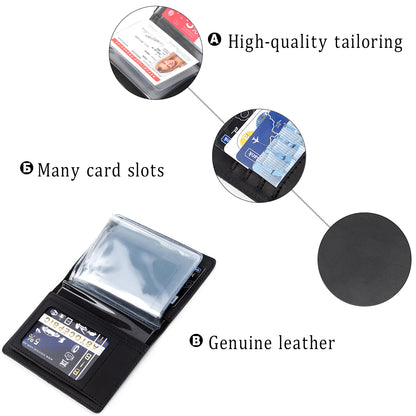 Leather Car Document Holder SHVIGEL 13923 Black Natural Leather for Drivers