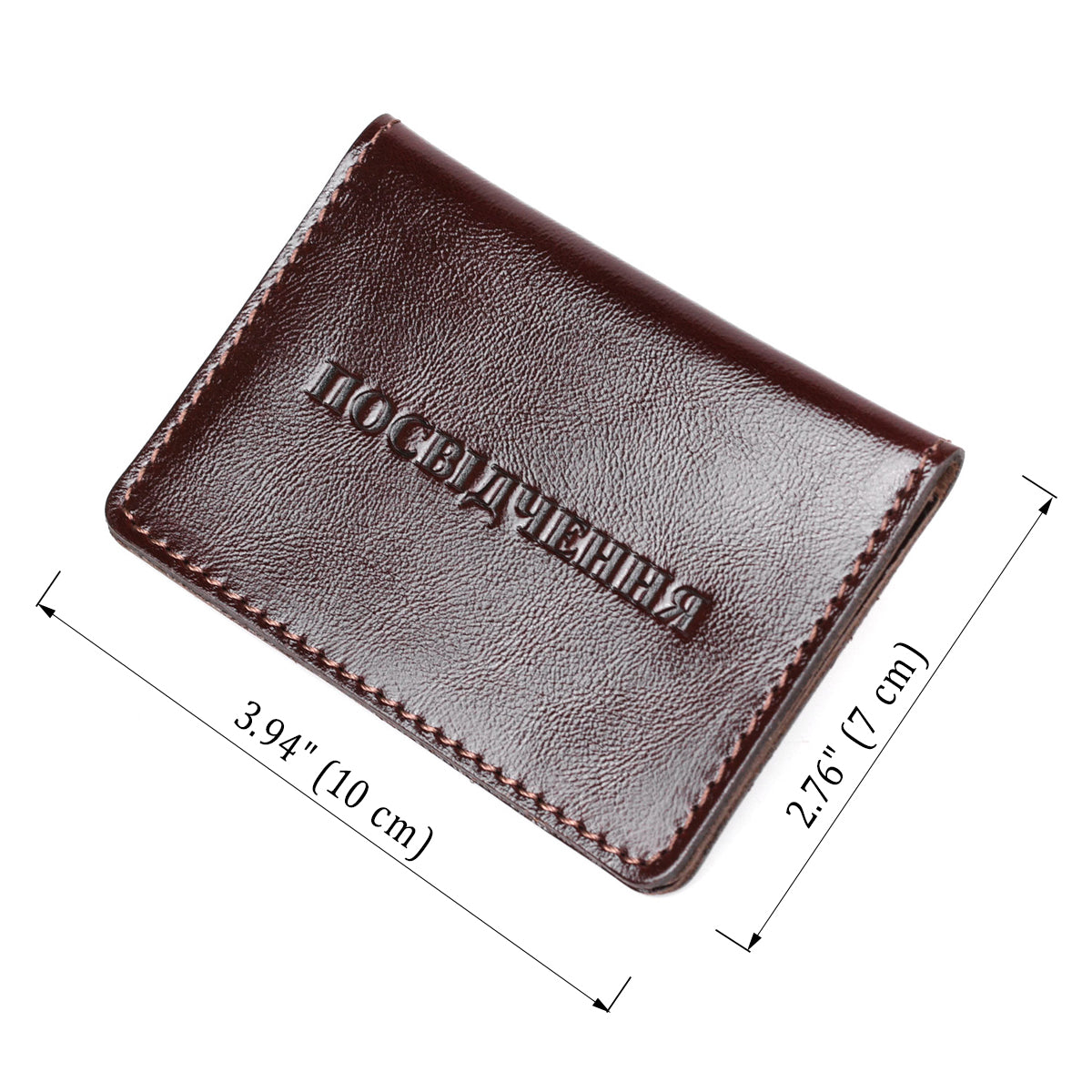 Leather Driver’s License Holder by SHVIGEL, Model 13927, Brown, Natural Leather
