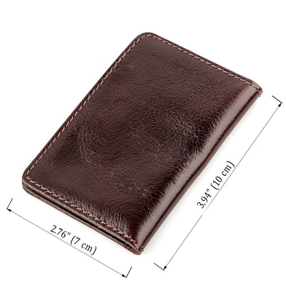 Leather ID Holder SHVIGEL 13945 Brown Natural Leather Made in Ukraine