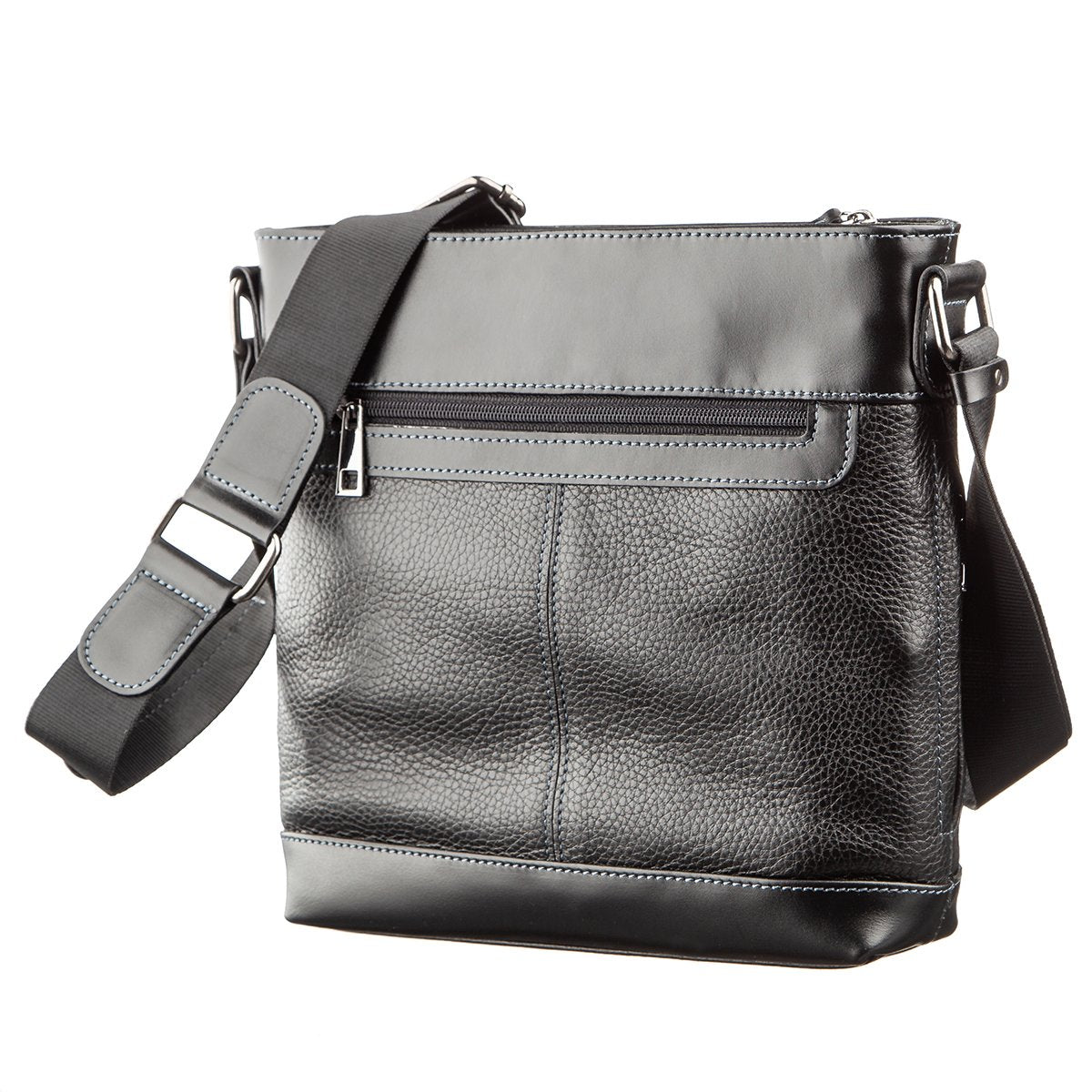 Men's Multifunctional Bag SHVIGEL 11181 Black Genuine Leather from Ukraine