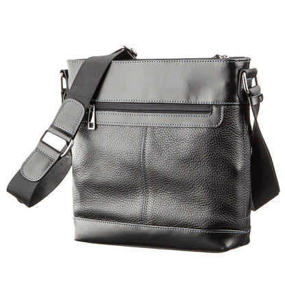 Men's Multifunctional Bag SHVIGEL 11181 Black Genuine Leather from Ukraine