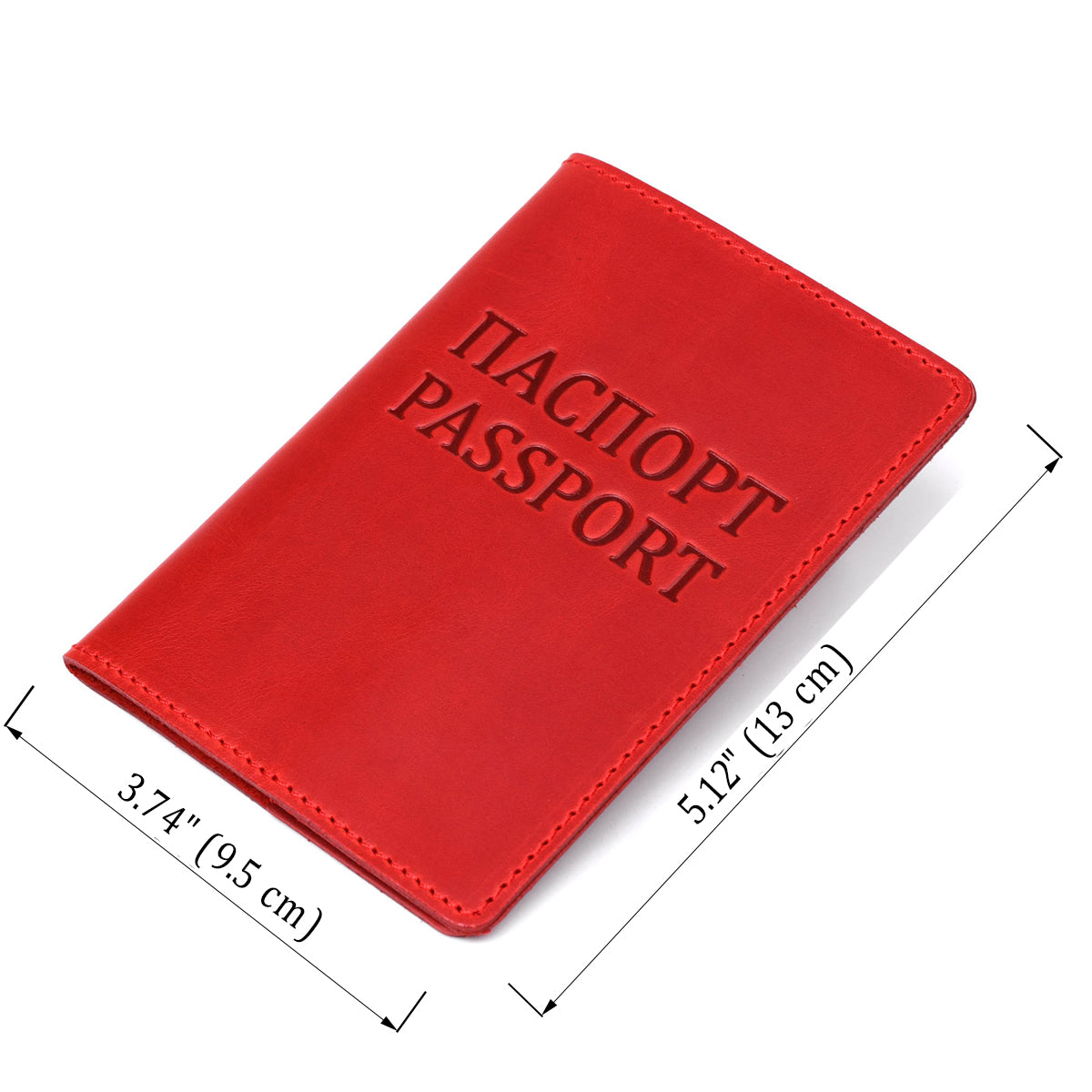 Leather Passport Cover SHVIGEL 13959 Crazy Red - Handmade from Natural Leather