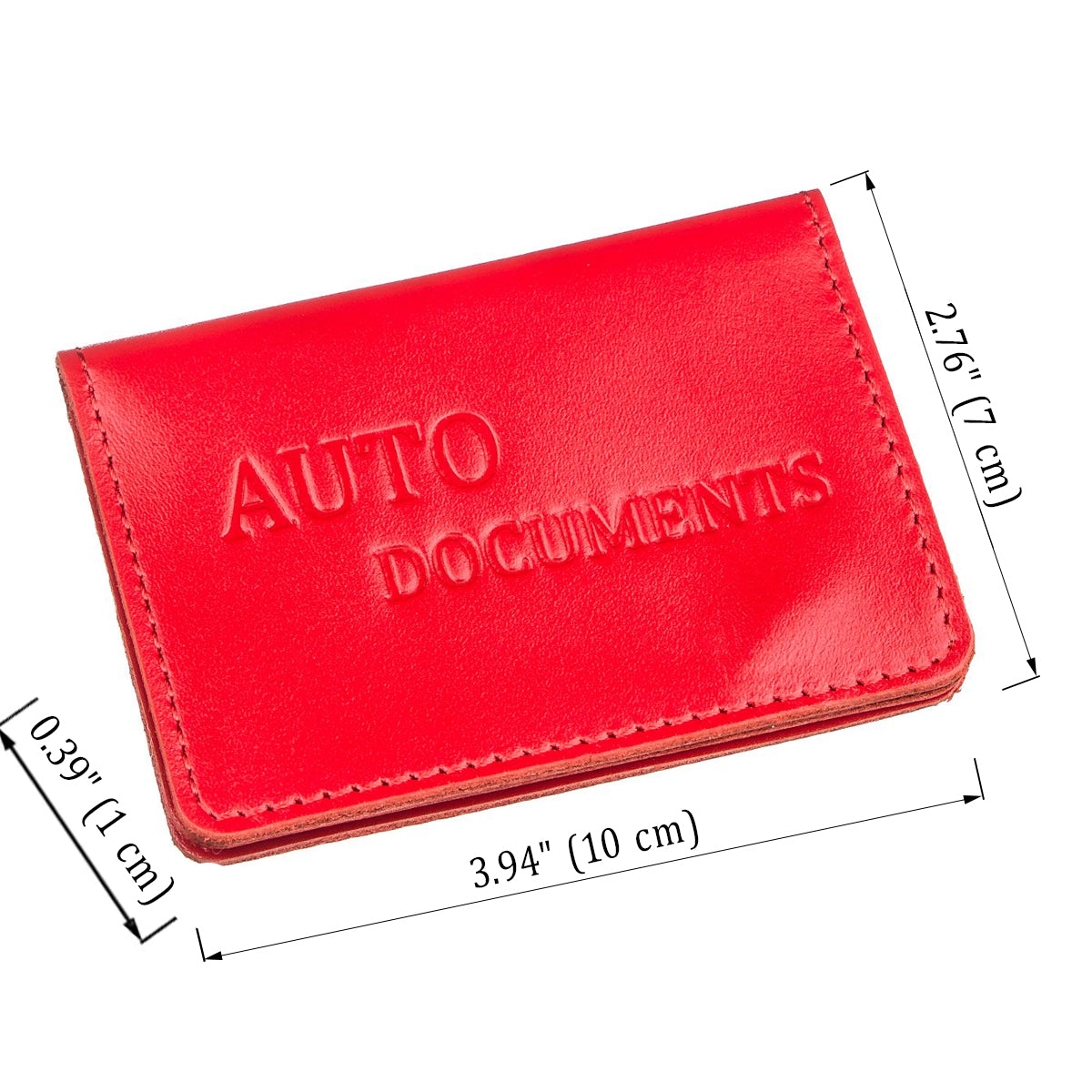 Leather Document Holder for Auto - SHVIGEL 13965 Red, 3 Slot Design, Driver's Use - Ukraine