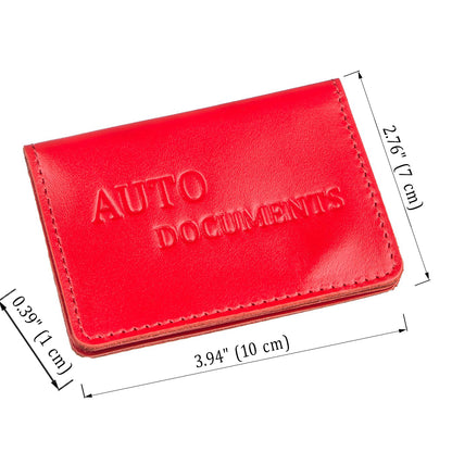Leather Document Holder for Auto - SHVIGEL 13965 Red, 3 Slot Design, Driver's Use - Ukraine