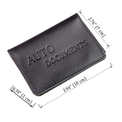 Leather Auto Document Holder with 3 Slots SHVIGEL 13966 Black for Drivers - Ukrainian Craftsmanship
