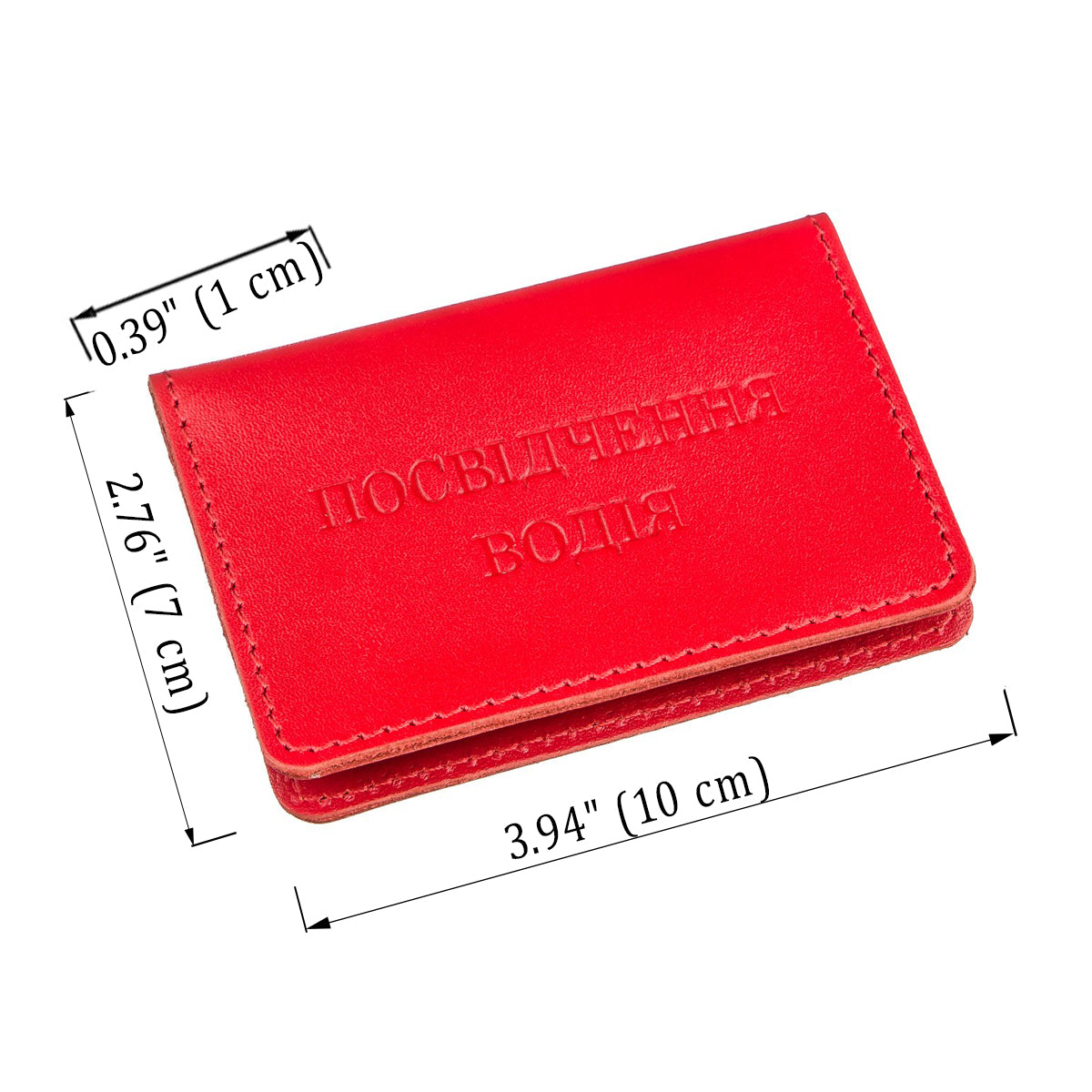 Bright Red Leather Driver's License Cover SHVIGEL 13969, Made in Ukraine, Genuine Leather
