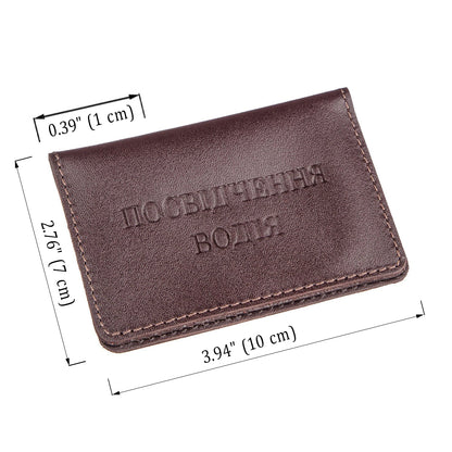Leather Driver's License Cover SHVIGEL 13971 Brown Natural Leather Durable Design