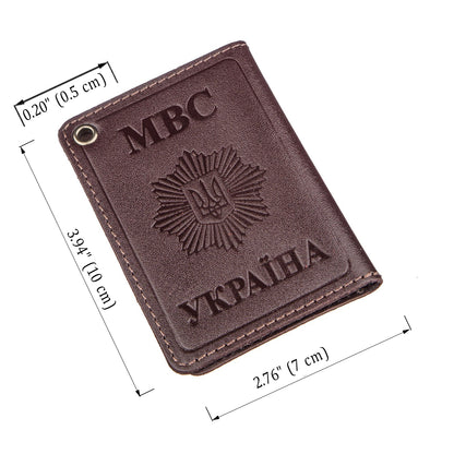 Compact Document Cover SHVIGEL 13979 Brown Genuine Leather, Made in Ukraine