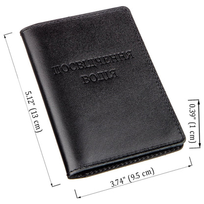 Large SHVIGEL Driver Document Cover 13985 Black Natural Leather, Ukraine