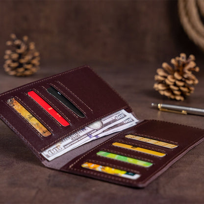 Vertical Wallet SHVIGEL 13992 Brown Genuine Leather Made in Ukraine