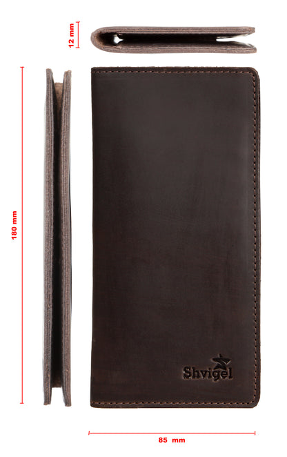 Leather Wallet SHVIGEL 13789 Brown | Genuine Leather | Made in Ukraine