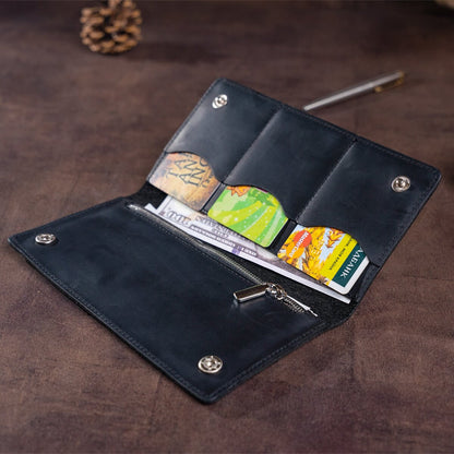 Men's Vertical Wallet SHVIGEL 16200 Vintage Leather Black Natural Skin