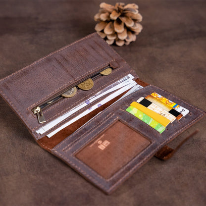 Leather Wallet SHVIGEL 13933 Brown Premium Quality Genuine Leather Crafted in Ukraine
