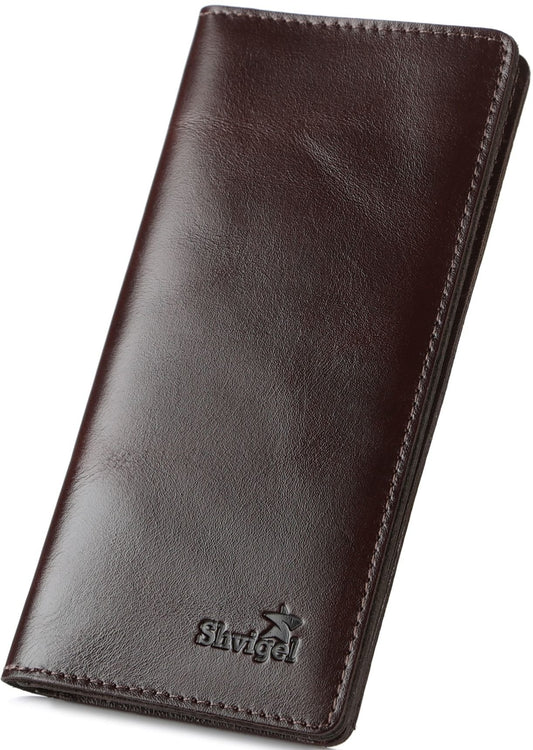 High-Quality SHVIGEL Leather Wallet 16153, Made from Natural Leather, Brown Color