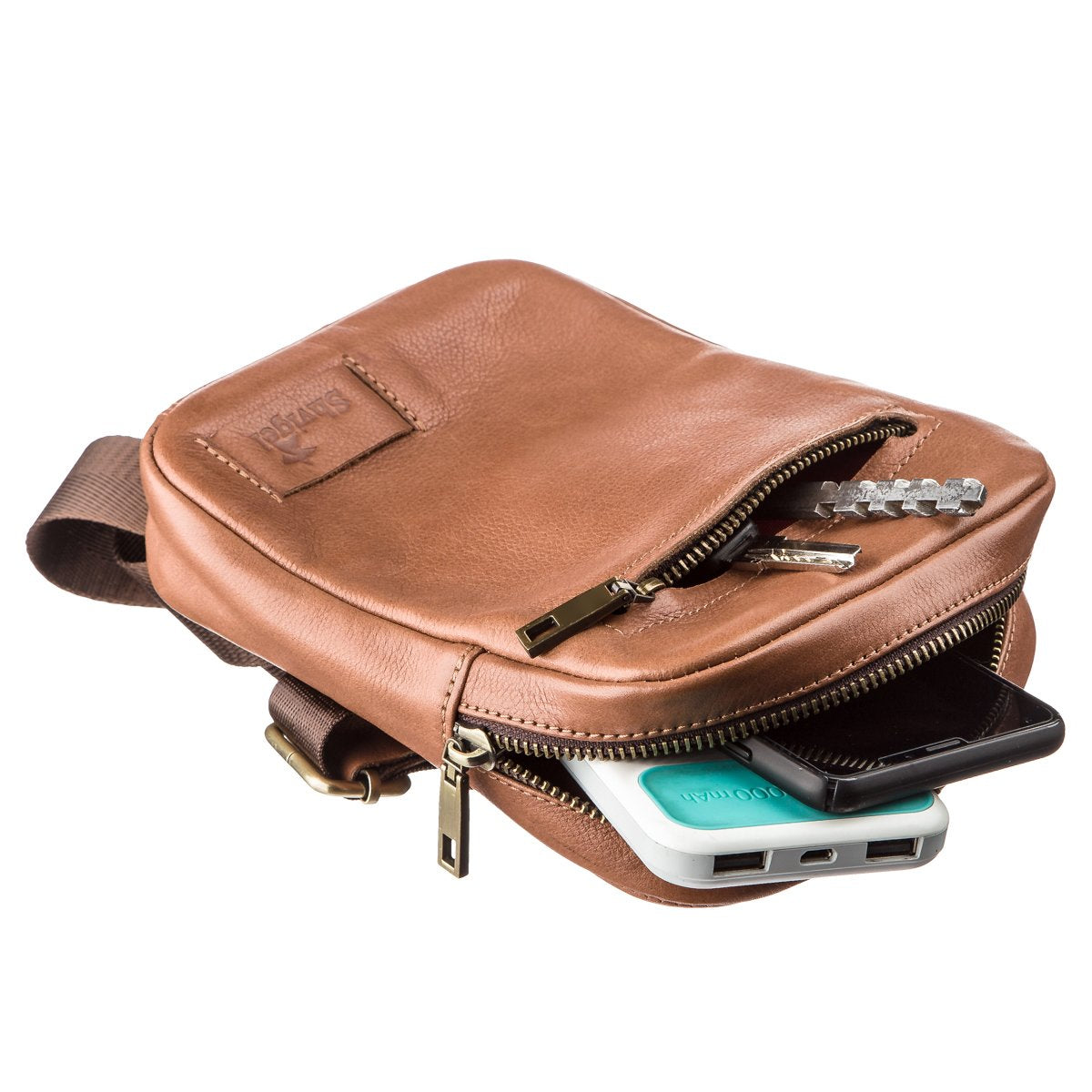 Leather Men's Bag SHVIGEL 19104 in Ruda Color – Made in Ukraine with Natural Leather