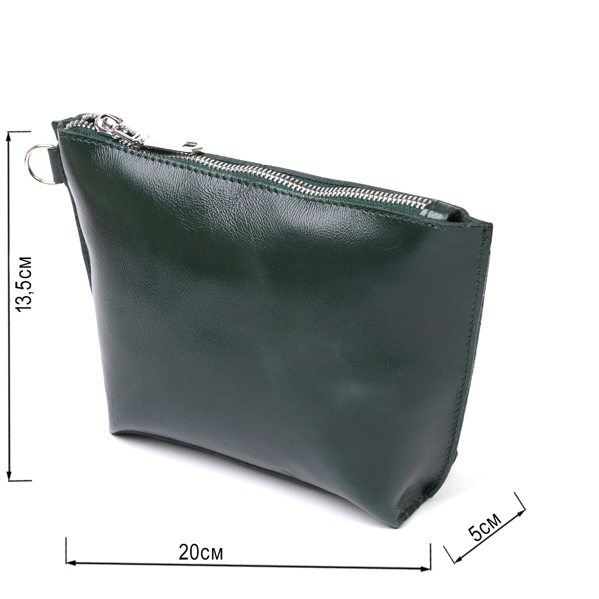 Practical Women's Leather Cosmetic Bag SHVIGEL 16411 Green Genuine Leather