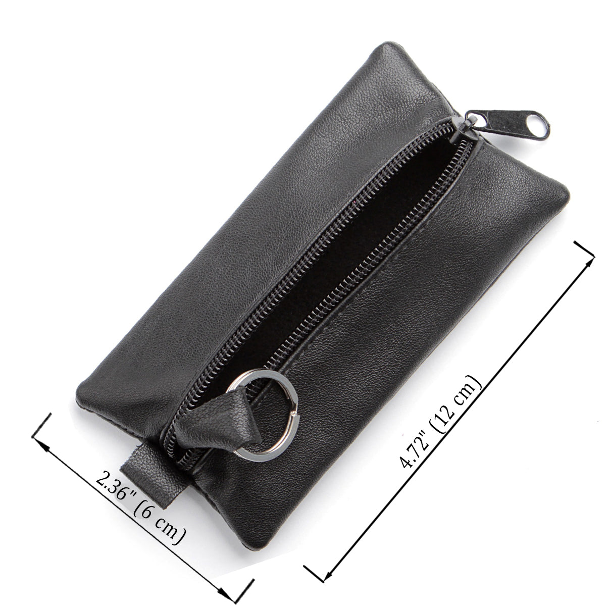 Spacious Leather Key Holder SHVIGEL 15203 Black Made in Ukraine with Natural Leather Material