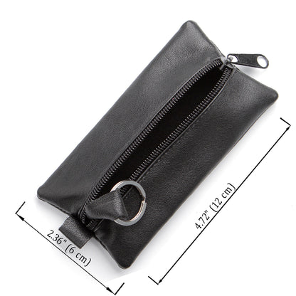 Spacious Leather Key Holder SHVIGEL 15203 Black Made in Ukraine with Natural Leather Material
