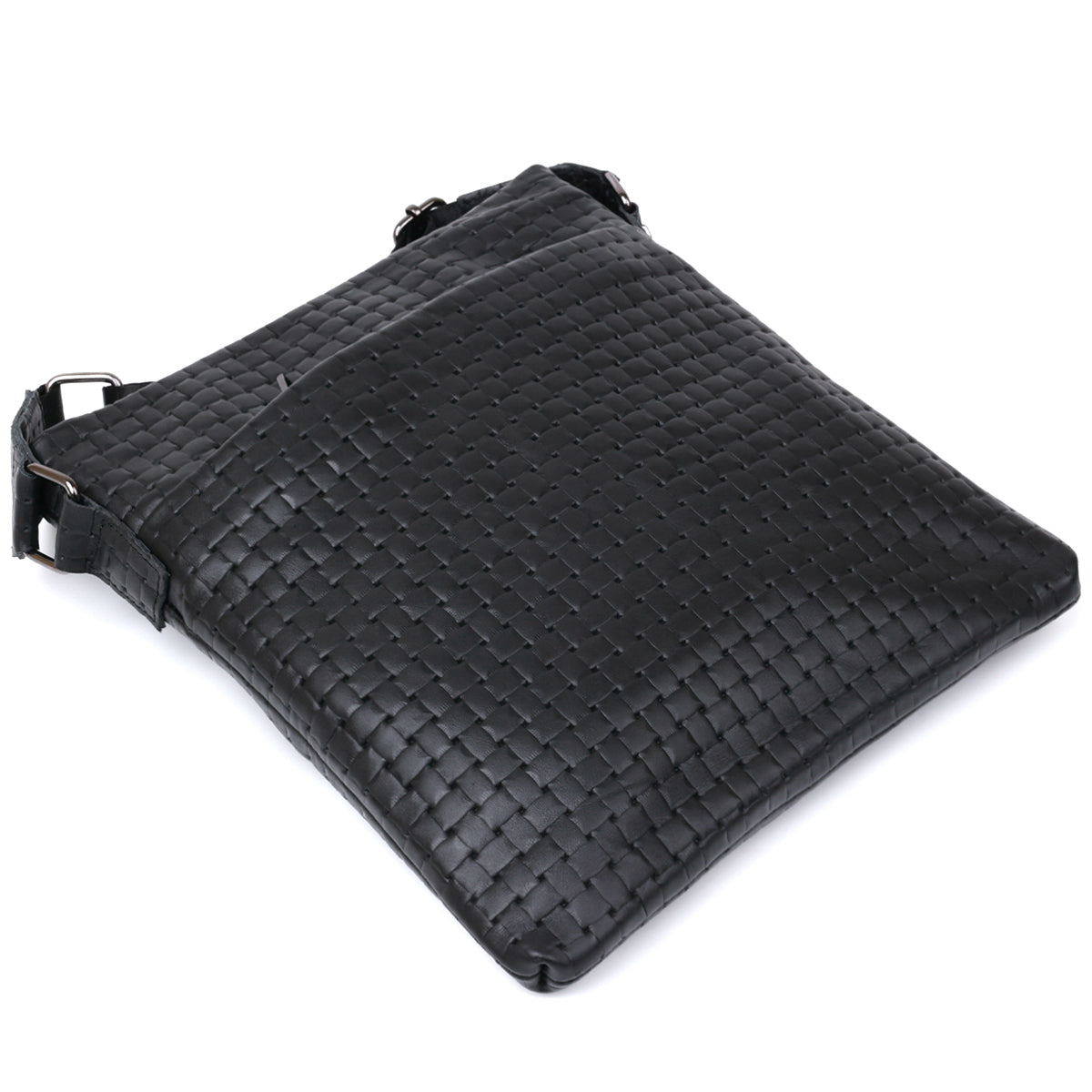 Leather Crossbody Bag for Men SHVIGEL 11600 Black Genuine Leather Quality