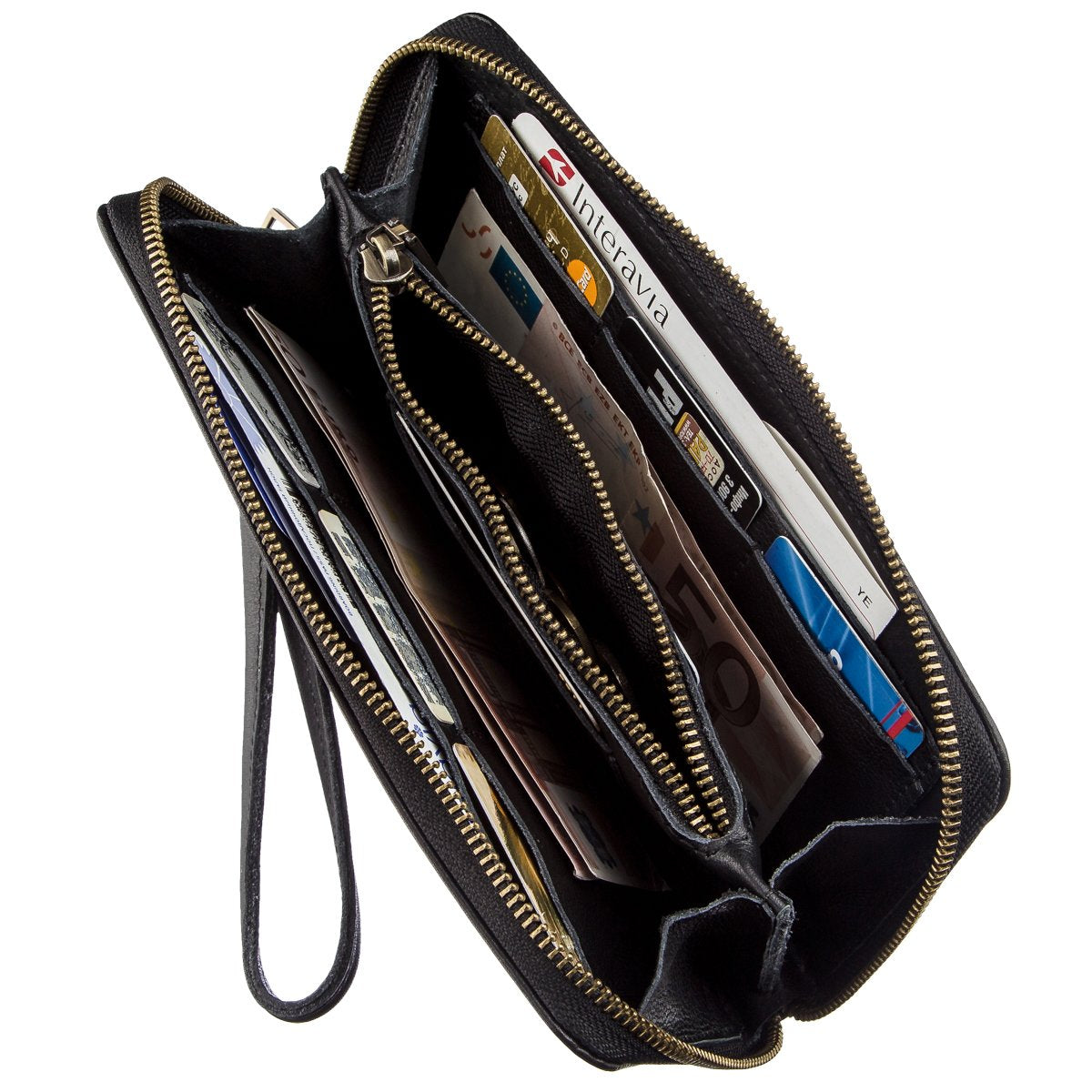 Men's Horizontal Leather Clutch by SHVIGEL 19120 in Black - Genuine Leather, Ukrainian Craftsmanship