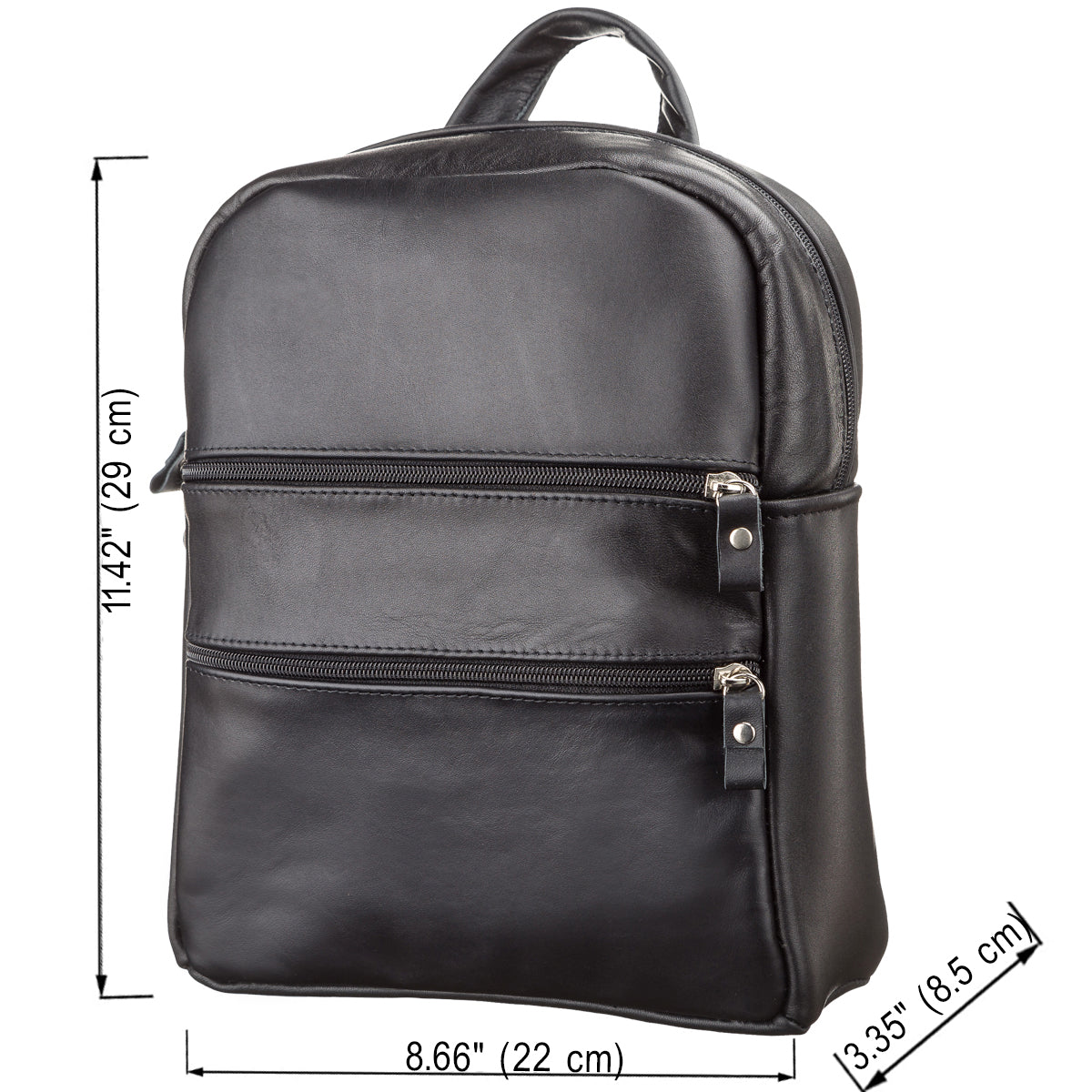 Women's Leather Backpack SHVIGEL 15304 Black Made in Ukraine Natural Leather