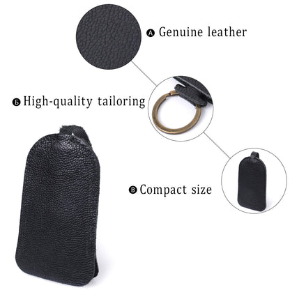 Leather Key Holder SHVIGEL 15313 Black Genuine Leather for Keys Made in Ukraine