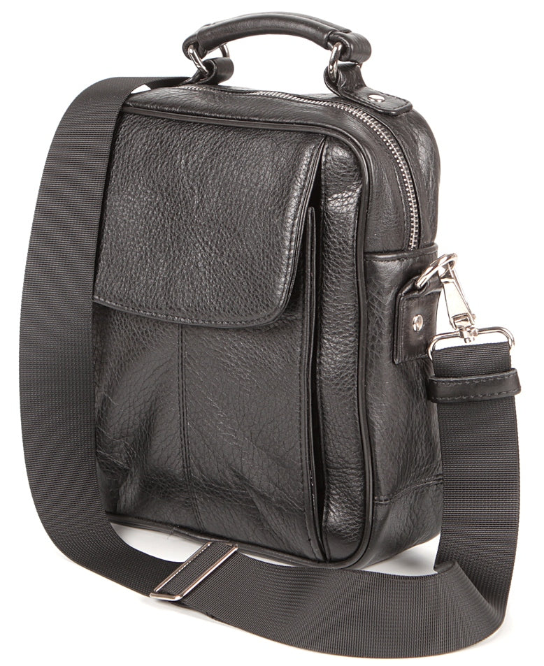 SHVIGEL Leather Bag 00875 High-Quality Black Genuine Leather Ukraine Crafted