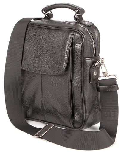SHVIGEL Leather Bag 00875 High-Quality Black Genuine Leather Ukraine Crafted