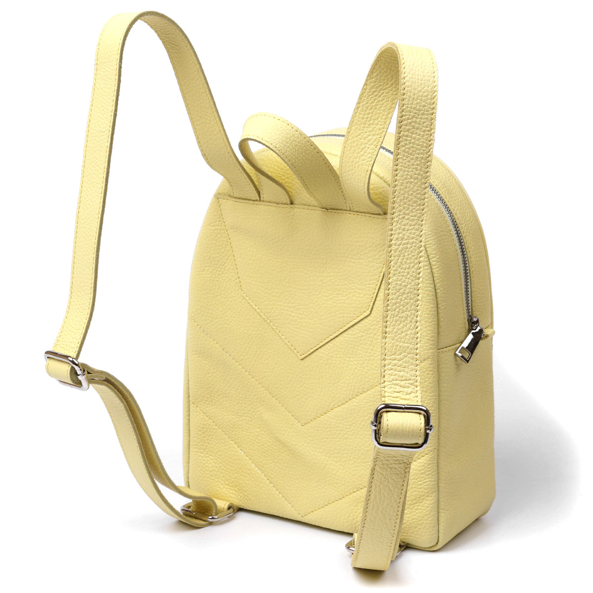 Original Women's Leather Backpack SHVIGEL 16307 Lemon Yellow - Genuine Leather, Stylish Design