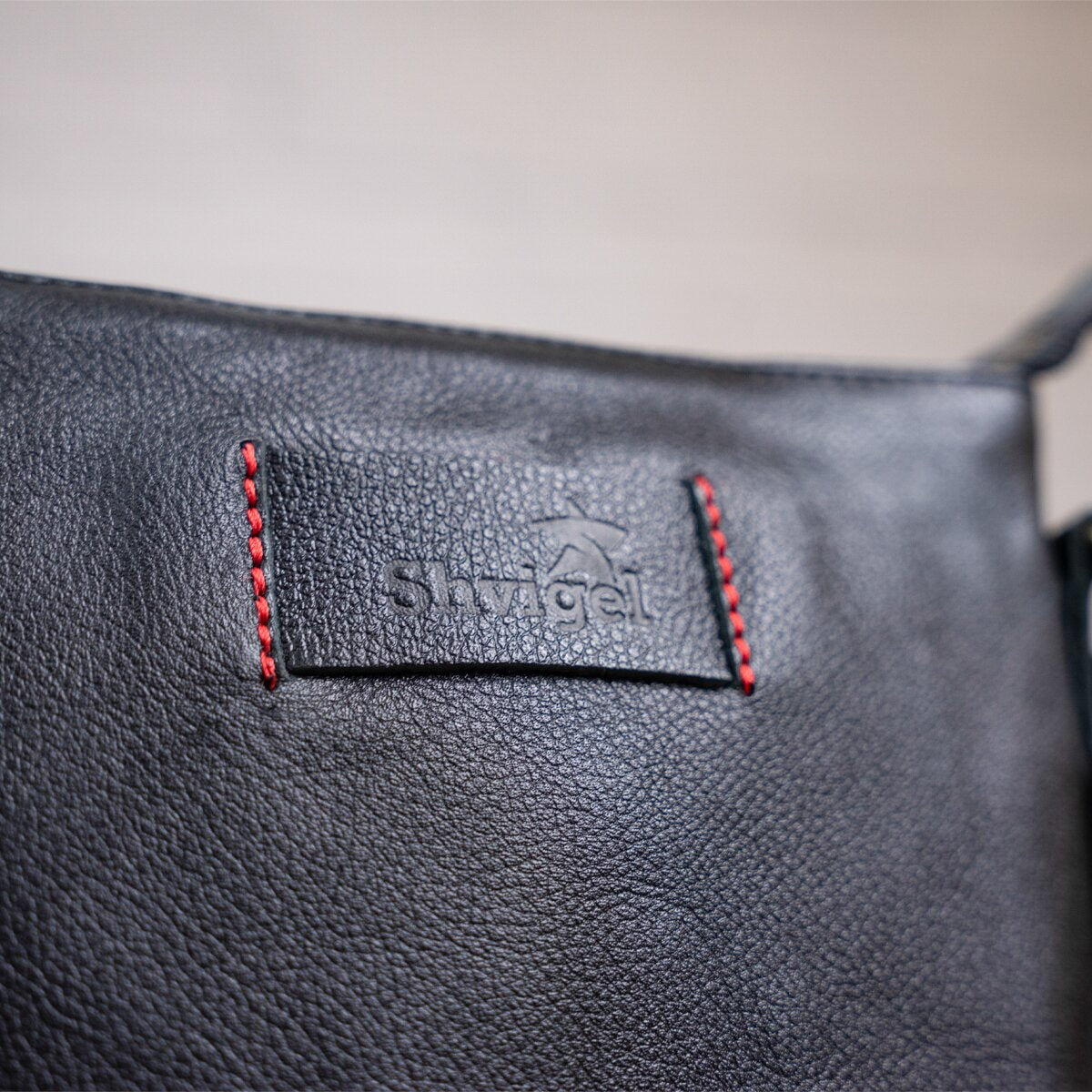 Men's Leather Tablet Case SHVIGEL 19115 Black Natural Leather High-Quality Design