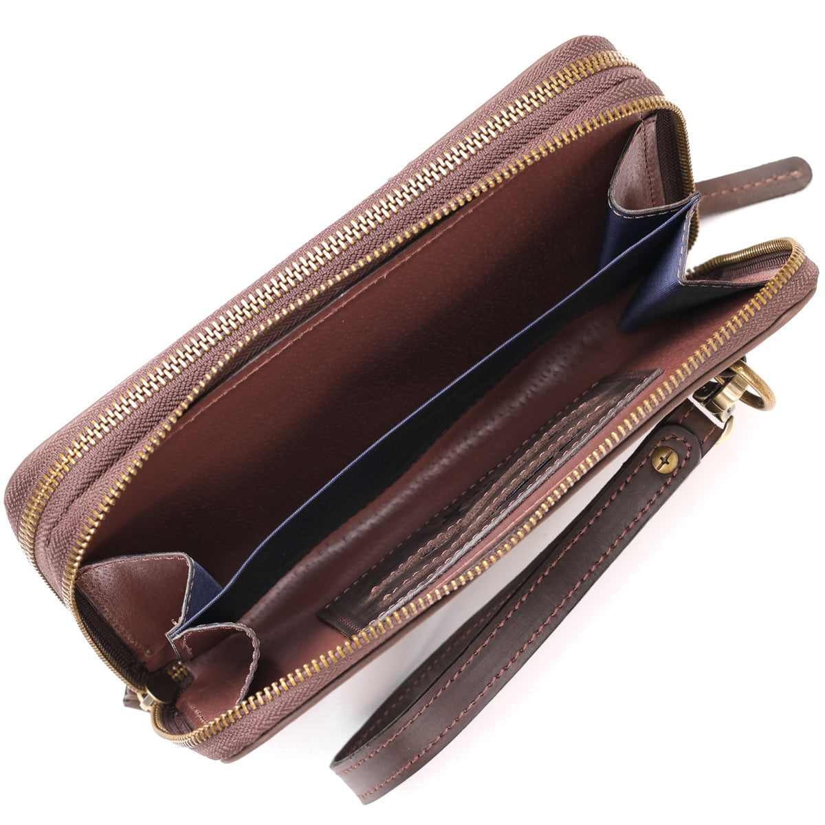 Men's Leather Clutch SHVIGEL 11083 Brown Natural Leather Made in Ukraine
