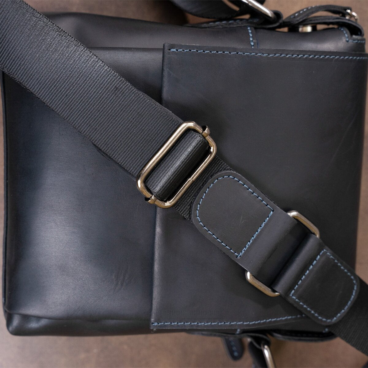 Men's Matte Leather Bag SHVIGEL 11173 Black Natural Leather Stylish Design