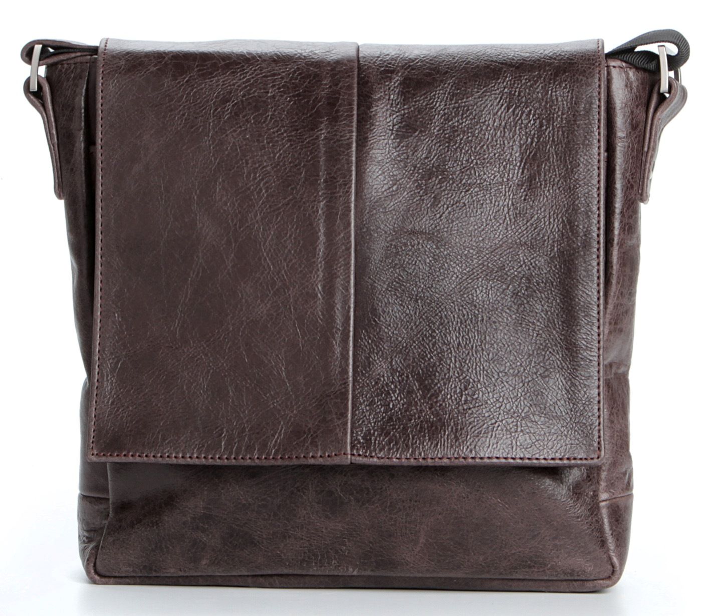 Genuine Leather Messenger Bag SHVIGEL 00794 Brown - Stylish Ukrainian Design