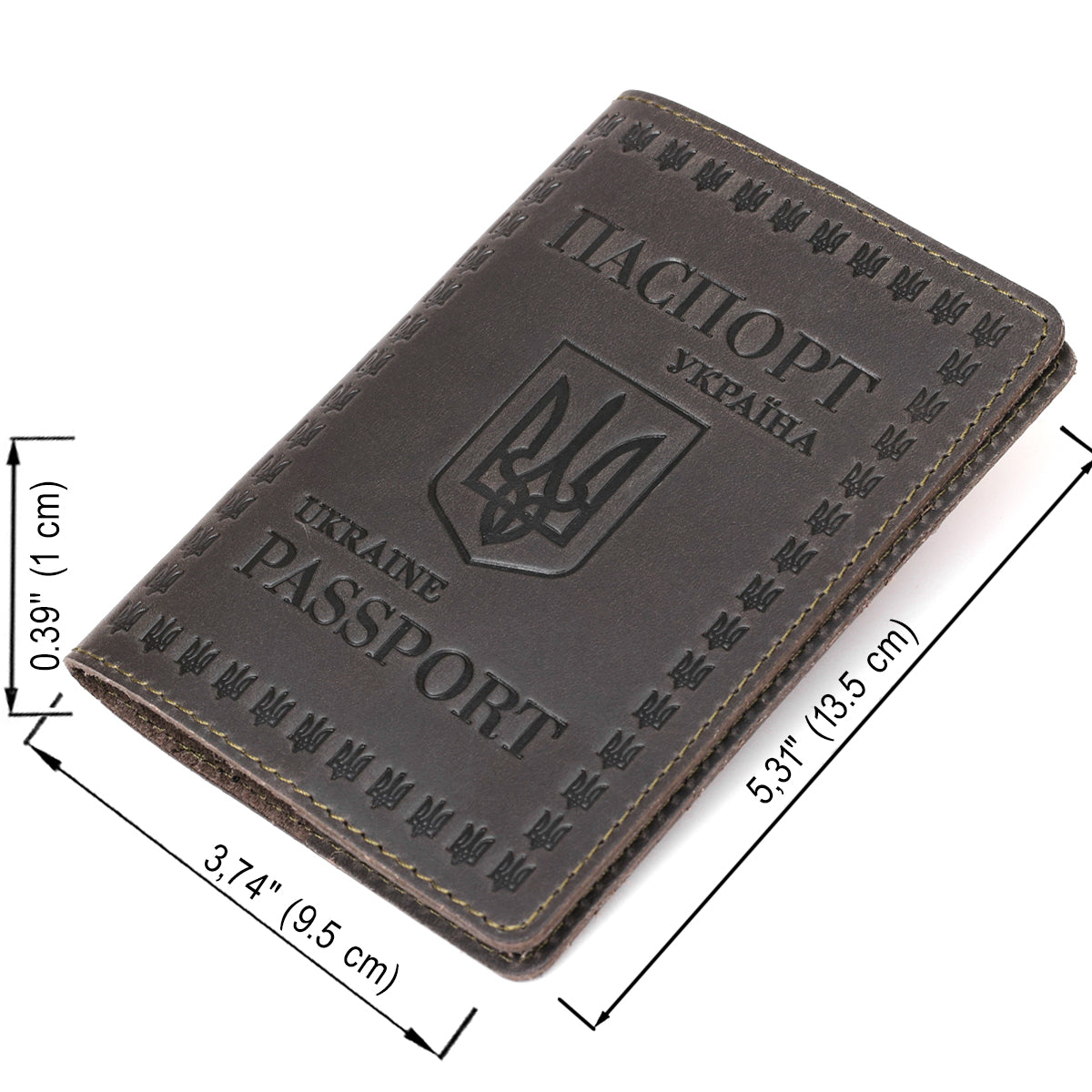 Leather Passport Cover SHVIGEL 16132 European Quality Grey Genuine Leather