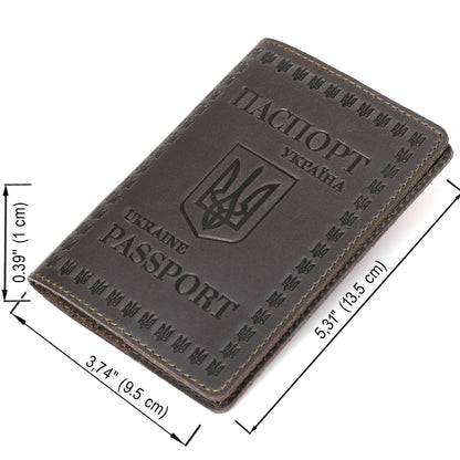 Leather Passport Cover SHVIGEL 16132 European Quality Grey Genuine Leather