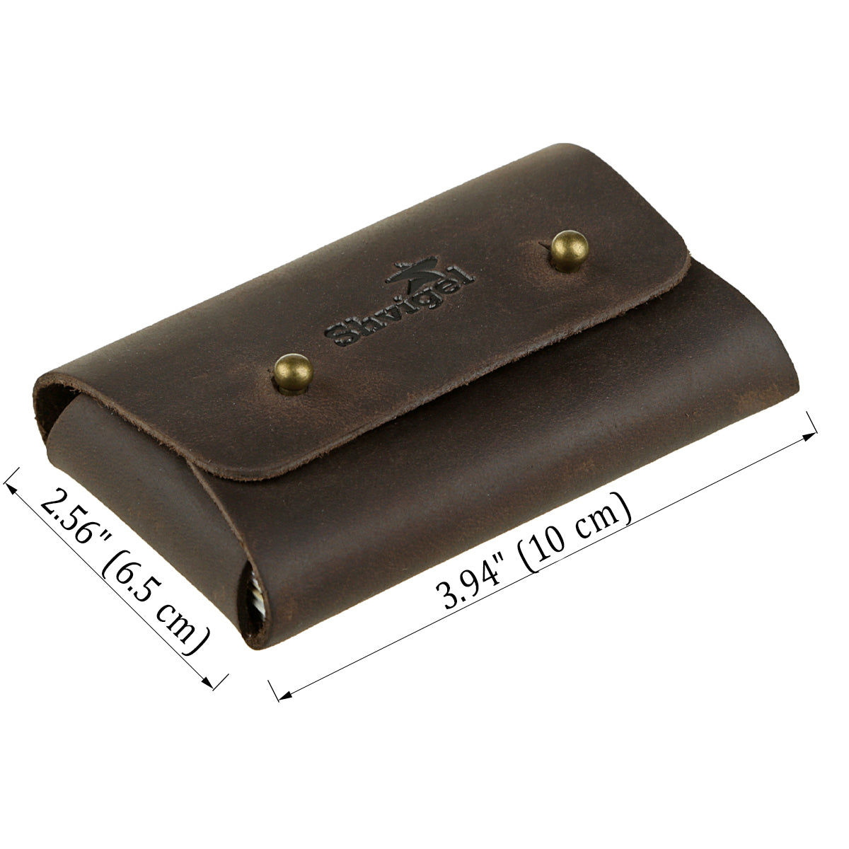 Business Card Holder SHVIGEL 16160 Brown Genuine Leather for Business Cards