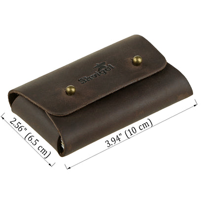 Business Card Holder SHVIGEL 16160 Brown Genuine Leather for Business Cards