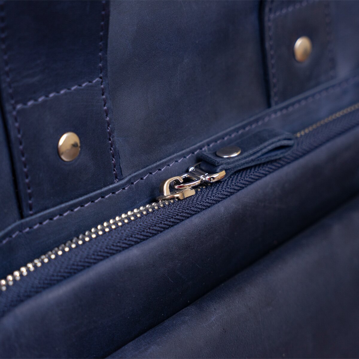 Stylish A4 Vertical Format Bag in Matte Leather by SHVIGEL, Model 11170, Blue Color
