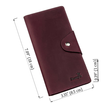 Women's Vintage Leather Wallet SHVIGEL 16166 Burgundy Natural Leather Design