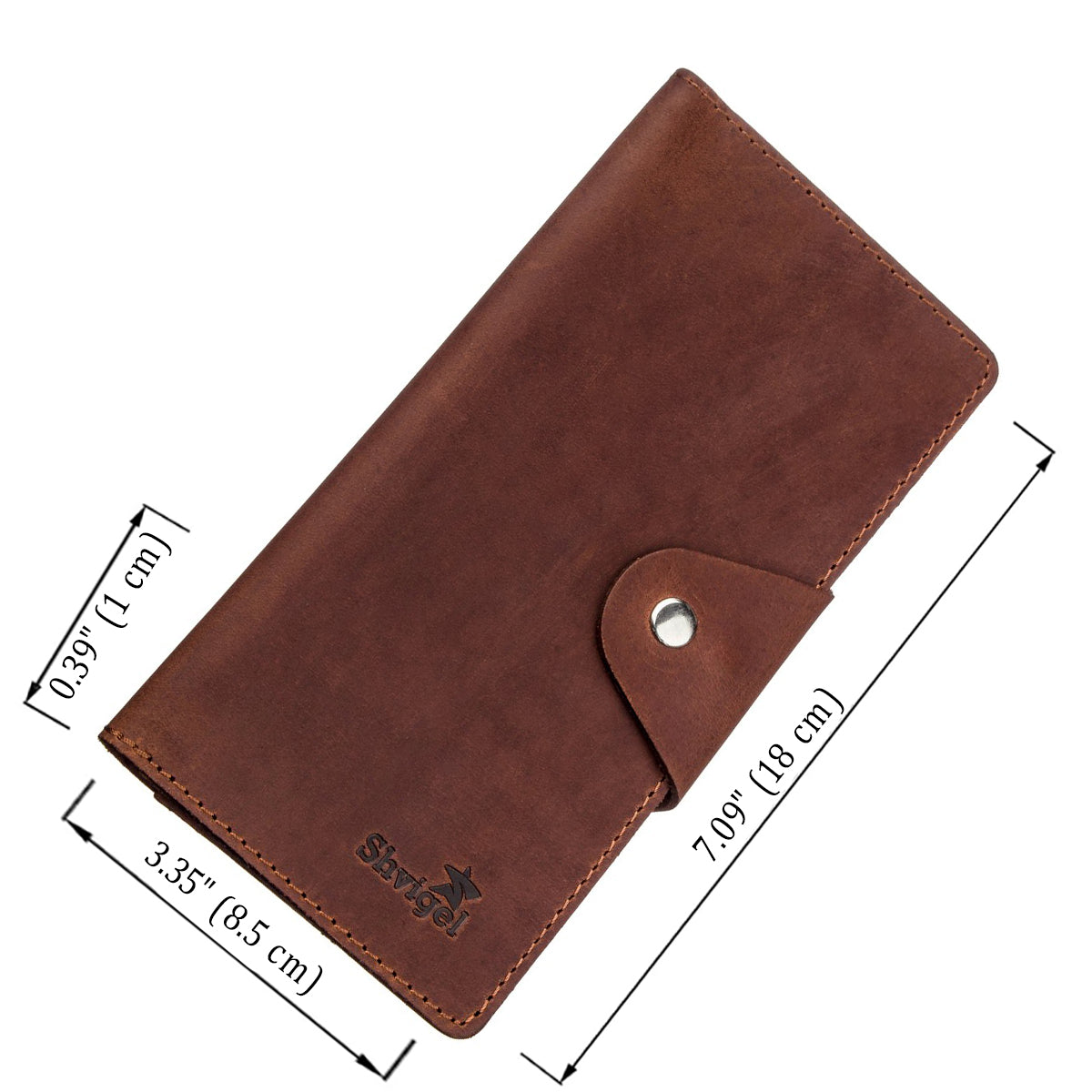 Men's Vintage Leather Wallet by SHVIGEL Model 16167 Brown Natural Leather