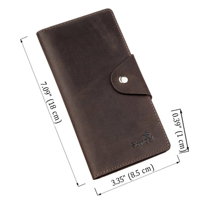 Men's Vintage Leather Wallet SHVIGEL 16169 Brown Natural Leather Craftsmanship