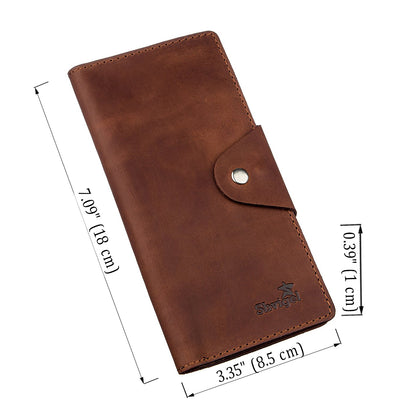 Vertical Men's Wallet in Vintage Leather by SHVIGEL 16181 Brown - Natural Leather Quality