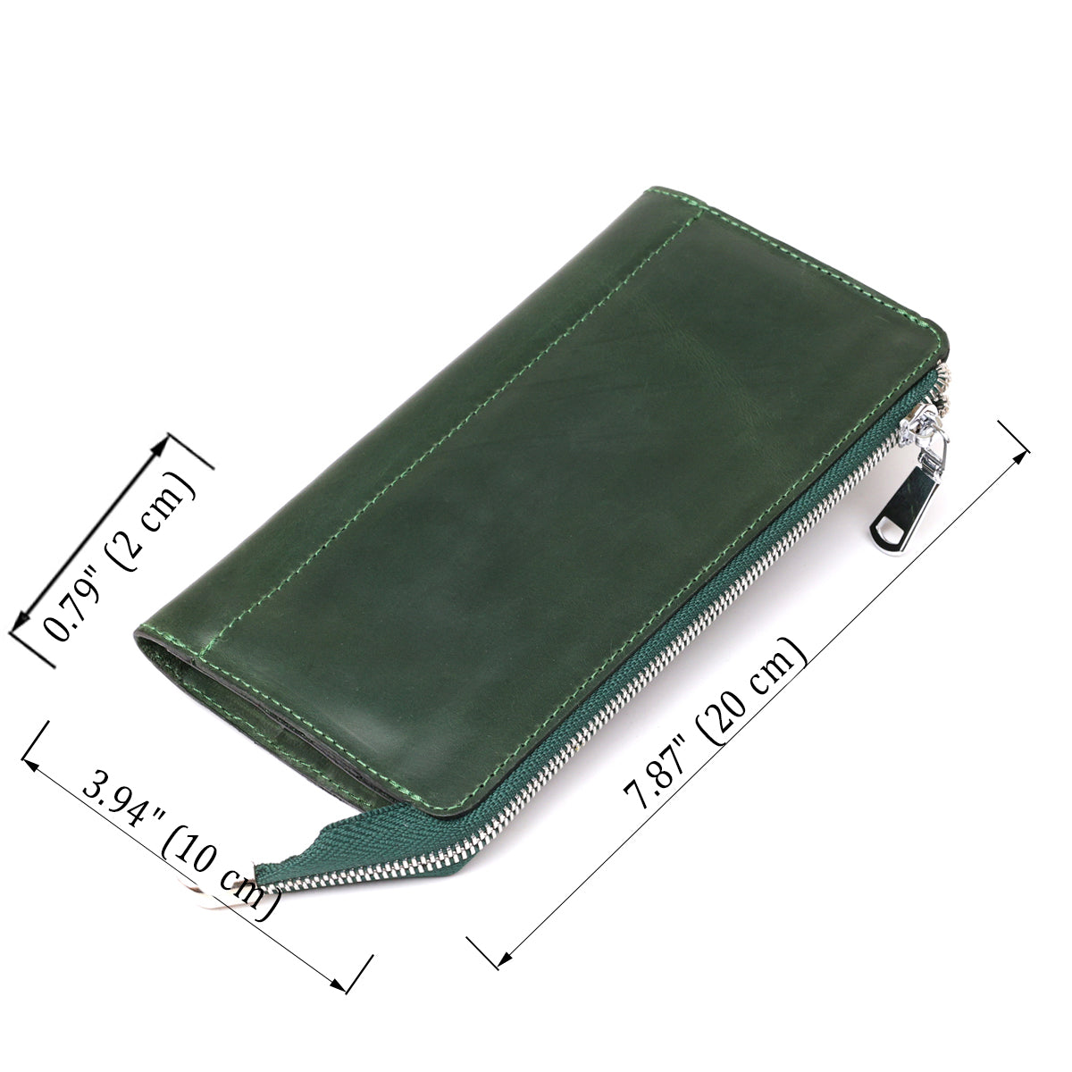 Unisex Vintage Leather Clutch SHVIGEL 16188 Green Natural Leather from Ukraine