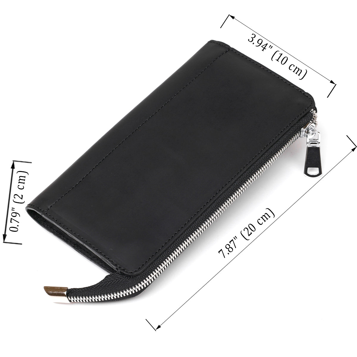 Leather Clutch SHVIGEL 16191 Matte Black Genuine Leather Made in Ukraine