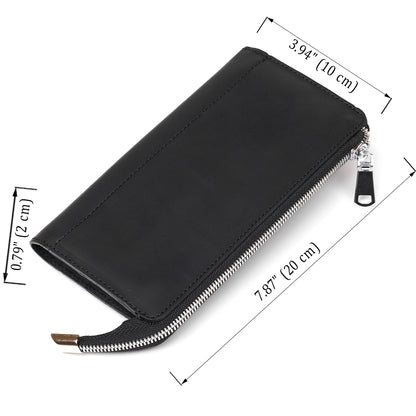 Leather Clutch SHVIGEL 16191 Matte Black Genuine Leather Made in Ukraine